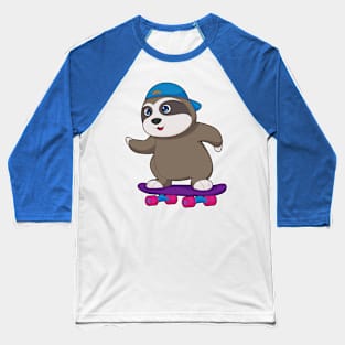 Sloth Skater Skateboard Sports Baseball T-Shirt